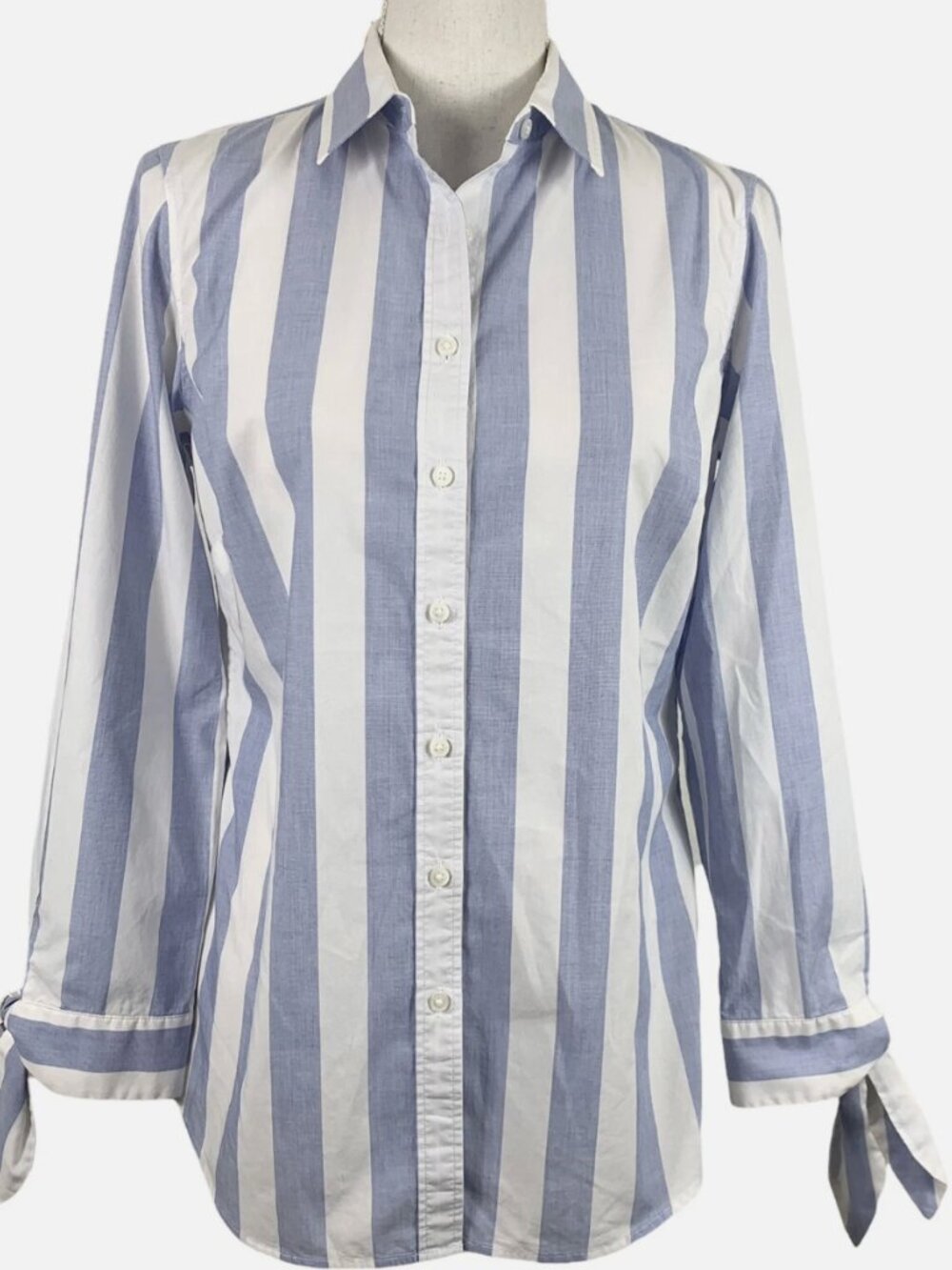Banana Republic Riley Light Blue & White Vertical Stripe Button-Down Shirt